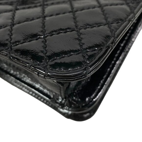 Auth CHANEL Luxury Line Black Patent Leather Handbag - Picture 4 of 16
